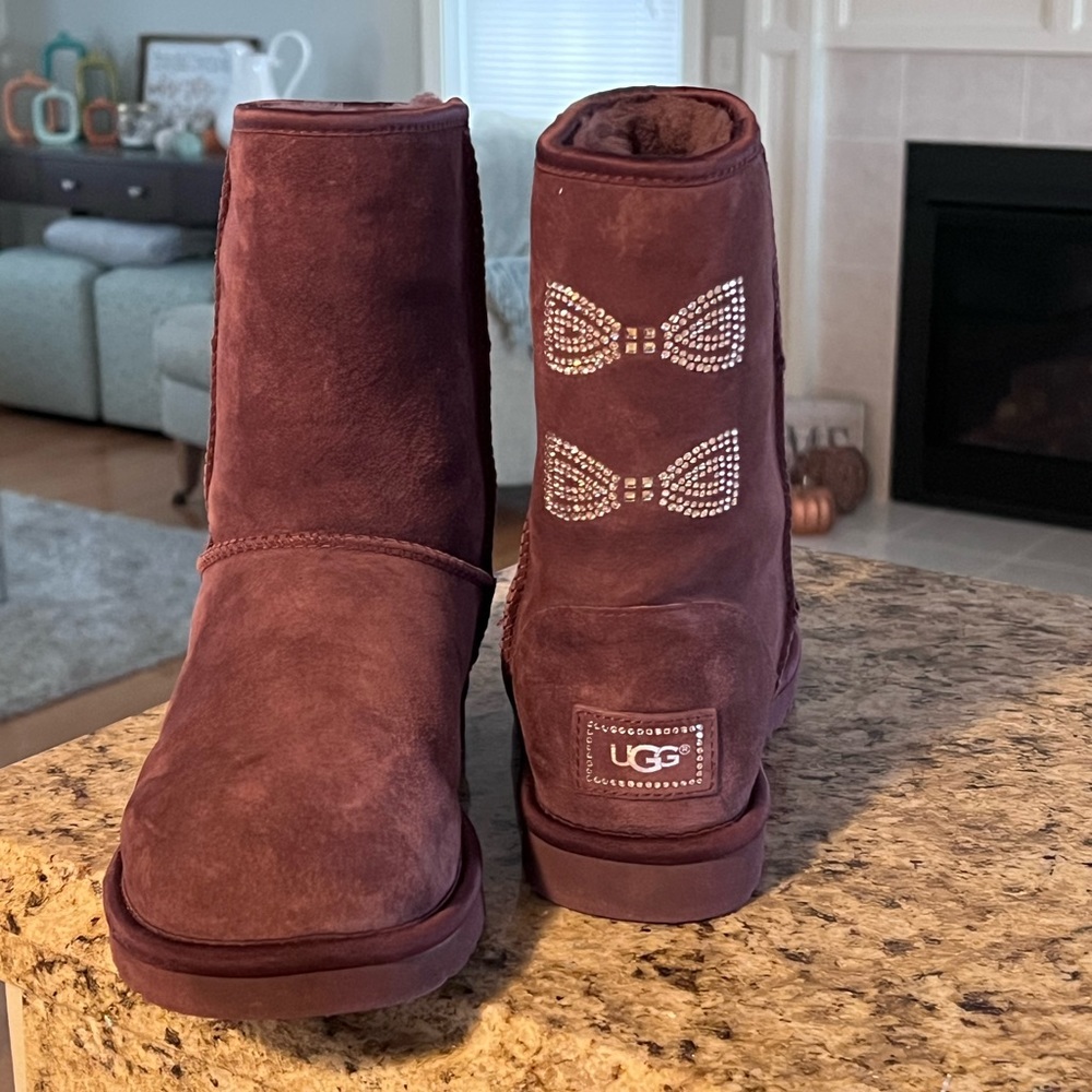 UGG Swarovski Crystal Bow Short Boots